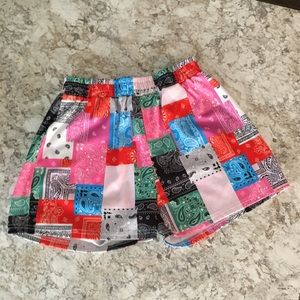 Paisley/Bandana print shorts size M